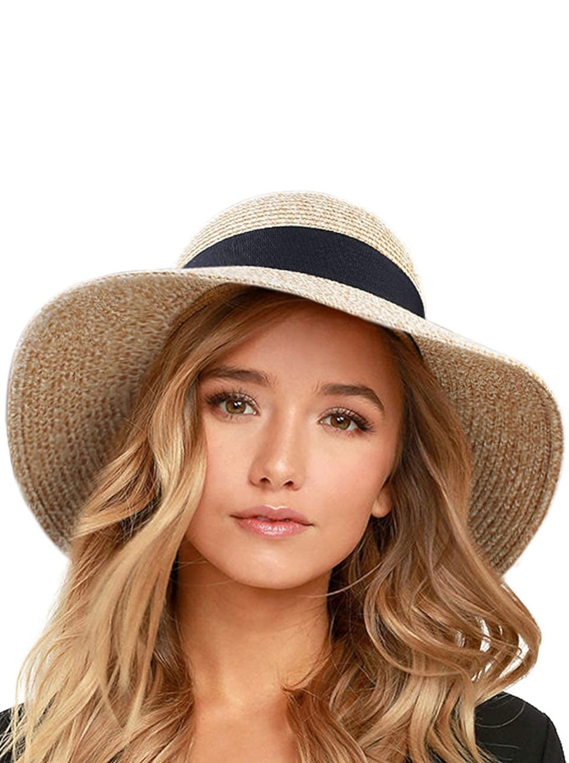 FURTALK Womens Beach Sun Straw Hat UV UPF 80+ Travel Foldable Brim Summer UV Hat! Special gift with orders over $100
