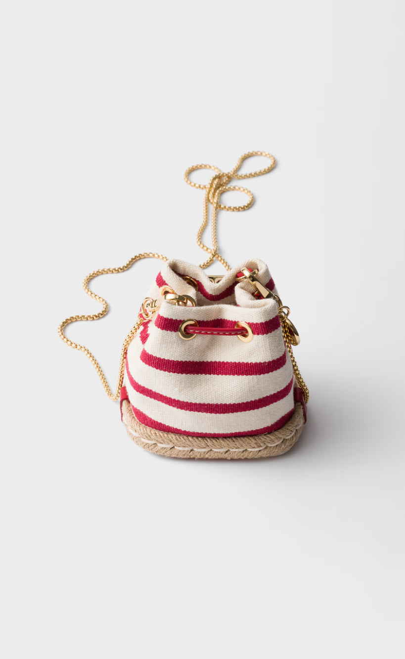 Prada Striped fabric mini-pouch