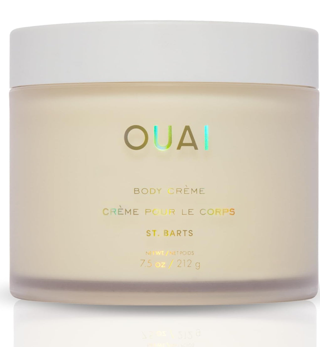 OUAI Body Cream, St. Barts - Hydrating Whipped Body Cream with Cupuaçu Butter, Coconut Oil and Squalane - Softens Skin and Delivers Healthy-Looking Glow - Sulfate-Free Skin Care (7.5Oz)Special Gift with orders over $100