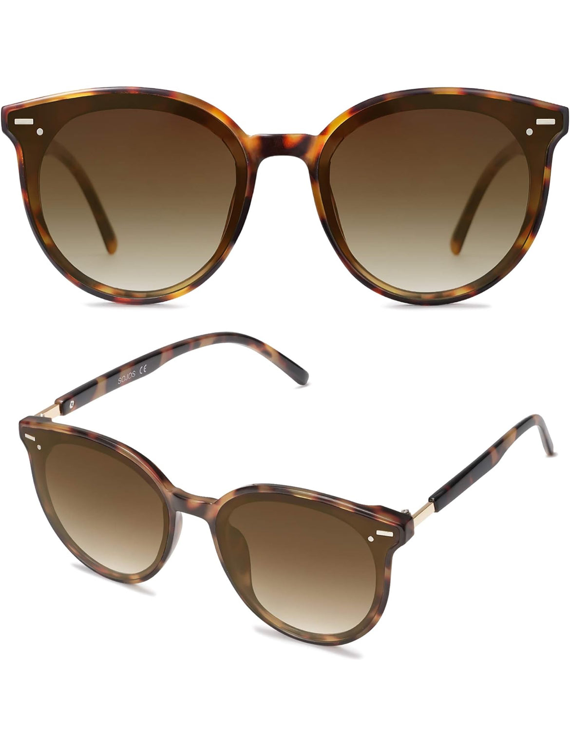 SOJOS designer Sunglasses Womens Trendy 2025 Classic Round Retro Vintage Shades Large Frame Sunnies SJ2067