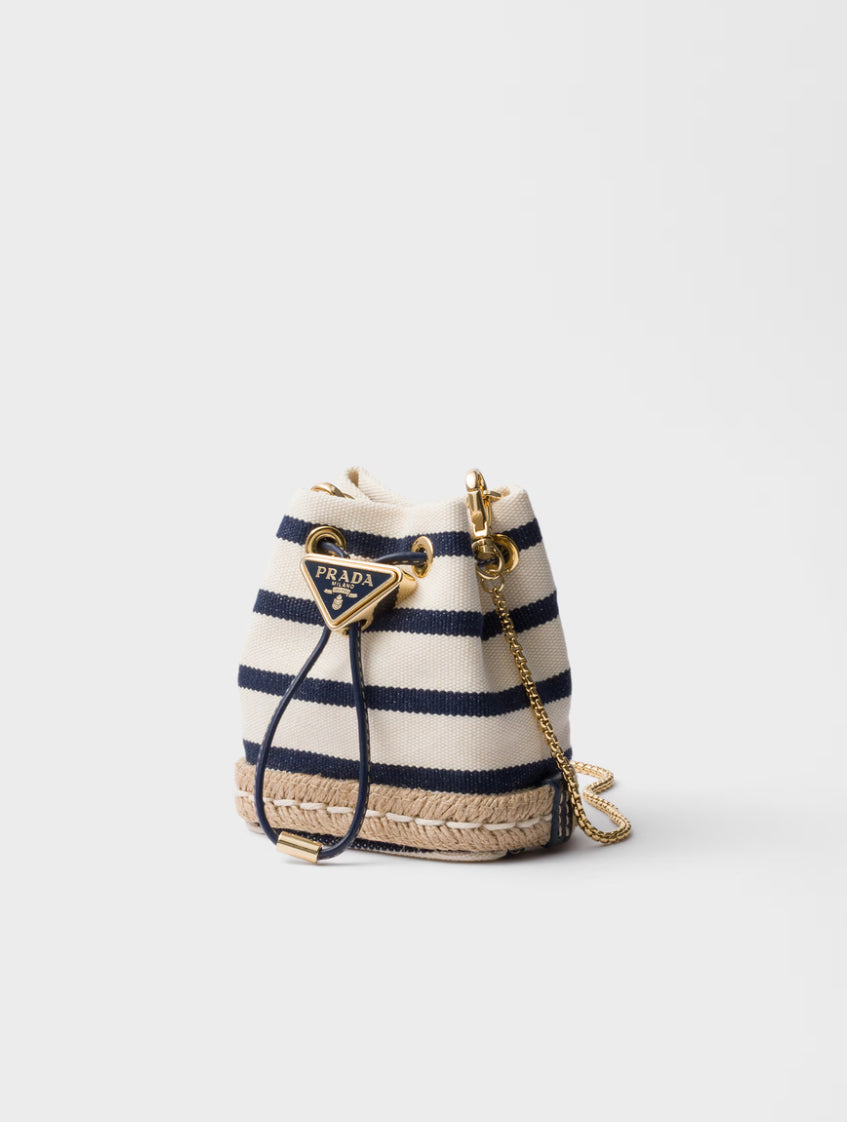 Prada Striped fabric mini-pouch