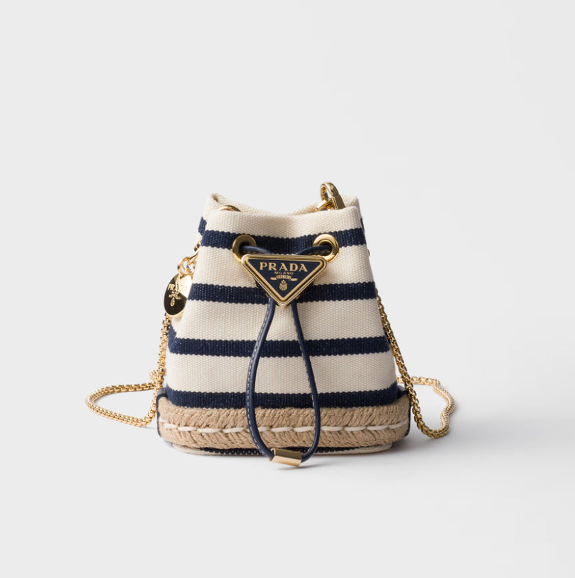 Prada Striped fabric mini-pouch