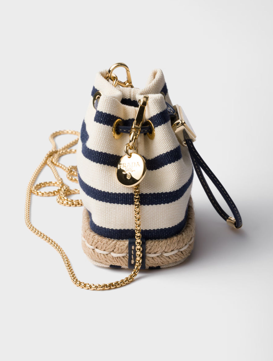 Prada Striped fabric mini-pouch