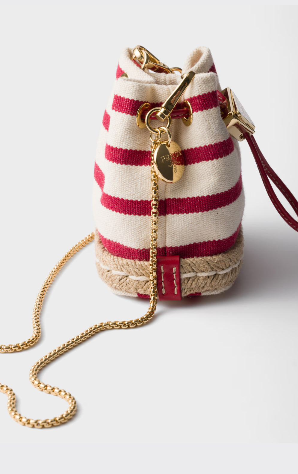 Prada Striped fabric mini-pouch