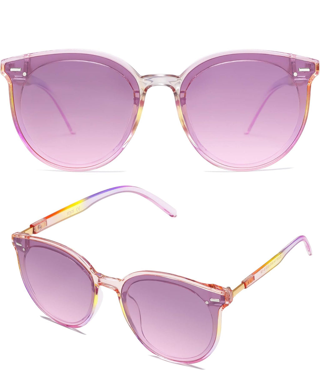 SOJOS designer Sunglasses Womens Trendy 2025 Classic Round Retro Vintage Shades Large Frame Sunnies SJ2067