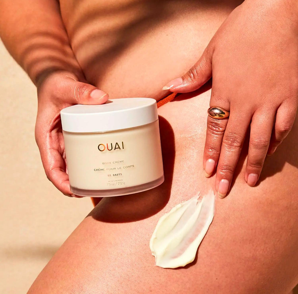 OUAI Body Cream, St. Barts - Hydrating Whipped Body Cream with Cupuaçu Butter, Coconut Oil and Squalane - Softens Skin and Delivers Healthy-Looking Glow - Sulfate-Free Skin Care (7.5Oz)Special Gift with orders over $100