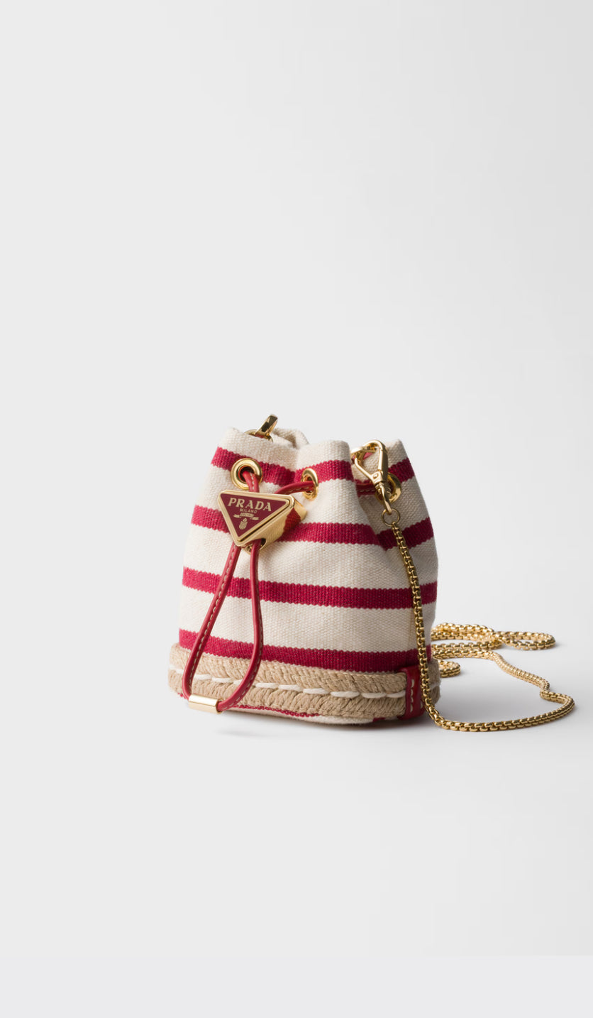 Prada Striped fabric mini-pouch
