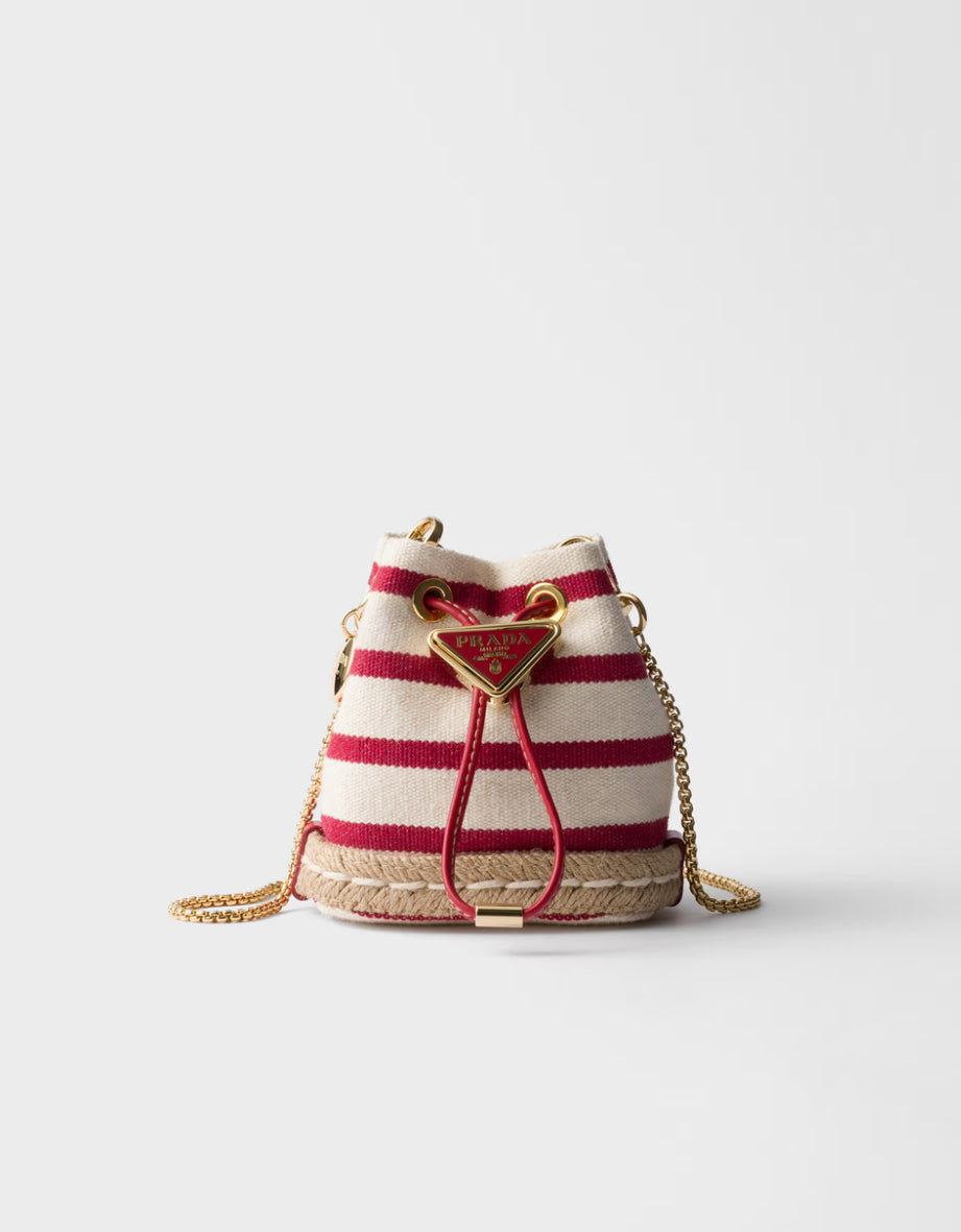 Prada Striped fabric mini-pouch