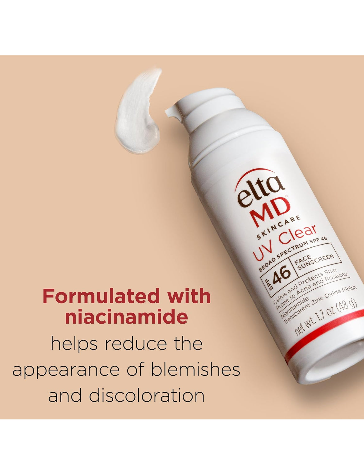 EltaMD UV Clear Face Sunscreen SPF 46, Oil Free Sunscreen with Zinc Oxide, Dermatologist Recommended Sunscreen