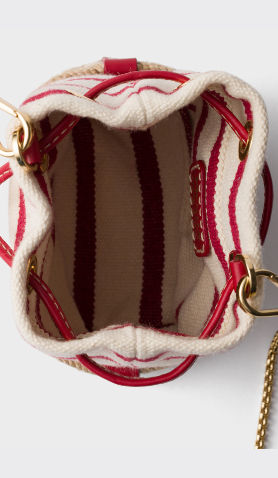 Prada Striped fabric mini-pouch